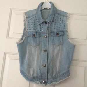 Juniors jean jacket vest